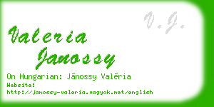 valeria janossy business card